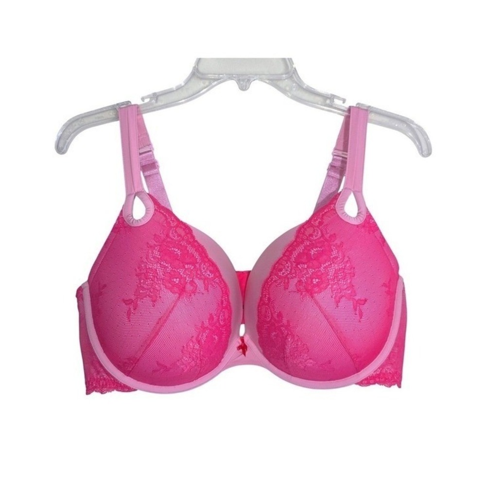Torrid Push Up Plunge Bra Women 42DDD Pink Floral Lace Underwire Sexy  EUC